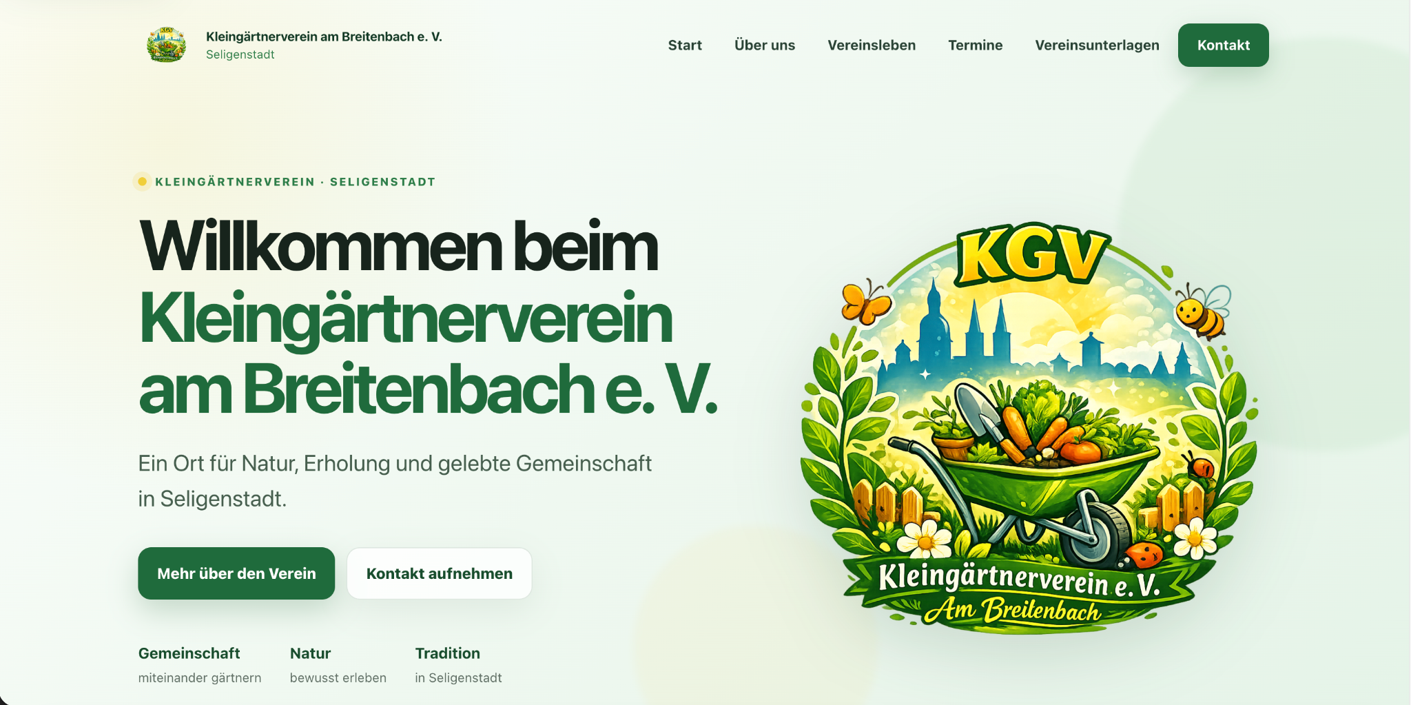 Startseite des KGV Am Breitenbach